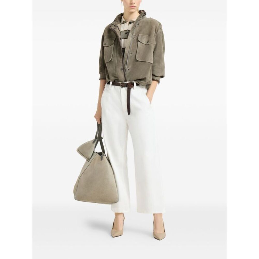 Brunello Cucinelli Women Leather Jacket - Picture 2 of 5